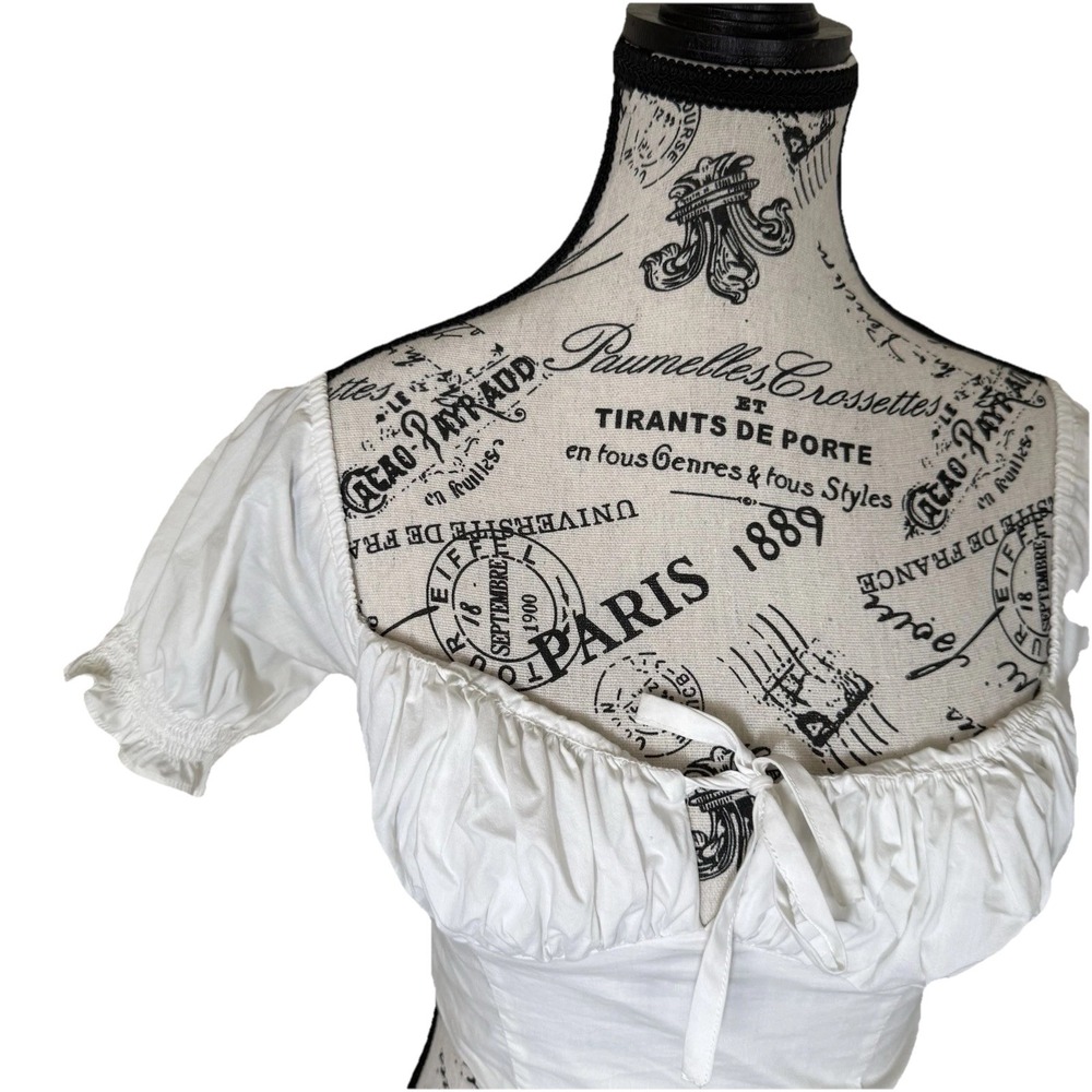 TNA Womens Blouse Tank Size XS White Tank Cropped Elastic - Picture 2 of 8
